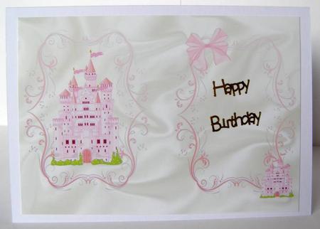 Pretty Pink Castle, Insert for A5 Card by Margaret McCartney