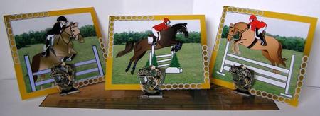 Horse Jumping - Triple Twisted Easel Card Kit by Margaret McCartney
