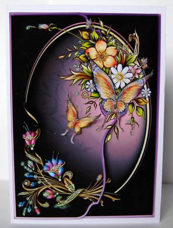 Beautiful Butterflies Scalloped Envelope Card by Margaret McCartney