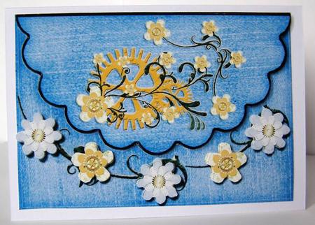 Denim Steampunk 5x7 Mock Envelope Card by Margaret McCartney