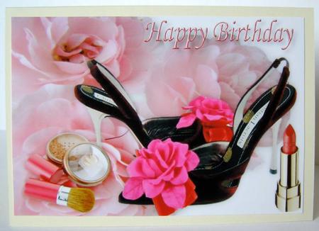 Pretty in Pink Shoes & Makeup A4 by Margaret McCartney