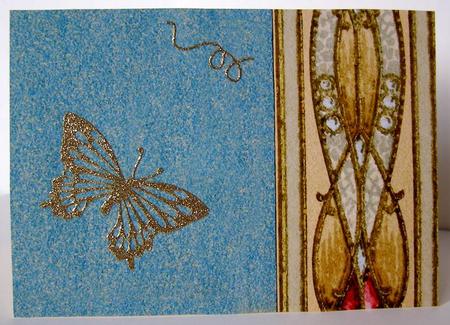 Vintage Blue and Gold Jewel Edged Background by Margaret McCartney