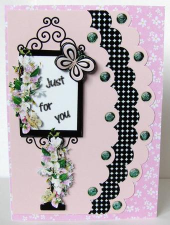 Butterfly Wishes Triple Scallop Card Front by Margaret McCartney