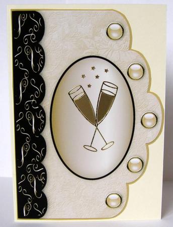Scallop Edge Card Bases and Scallop Trim in Coffee and Grey by Margaret McCartney