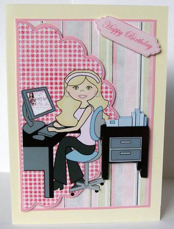 Working Girl Envelope Card by Margaret McCartney