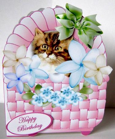 Kitten in a Pink Basket by Margaret McCartney