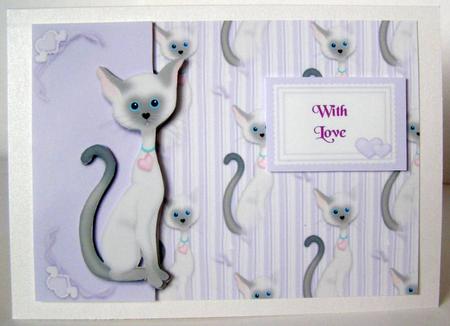 Cute Little Cat Card Front by Margaret McCartney