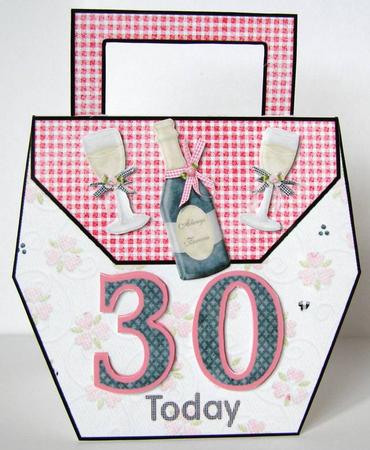 30th Handbag Card by Margaret McCartney