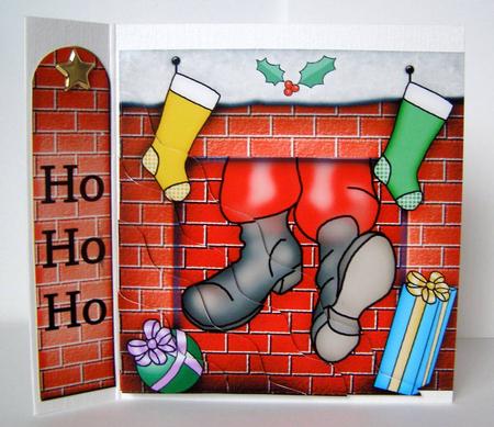 Santa Got Stuck! Quick Card Wavy Corner Side Stacker Topper by Margaret McCartney