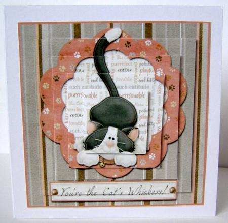 You're the Cat's Whiskers! Pyramid Card Front by Margaret McCartney