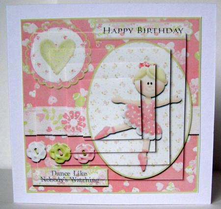 Dance Like Nobody's Watching Birthday Pyramid Card Front by Margaret McCartney
