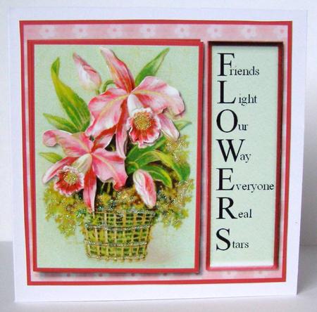 Friends Light Our Way Vintage Flowers Square Card Front by Margaret McCartney