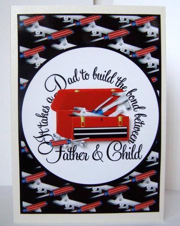 Dad Tools Quick Card Front with Decoupage by Margaret McCartney