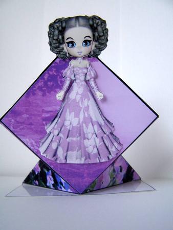 Isabella in Purple Pop Up Spring Card by Margaret McCartney