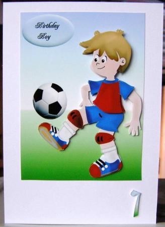 Footballer Decoupage Card by Margaret McCartney