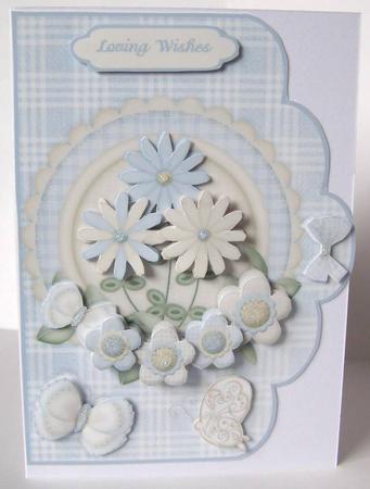 Spring Into the Blue - Scallop Card Front by Margaret McCartney