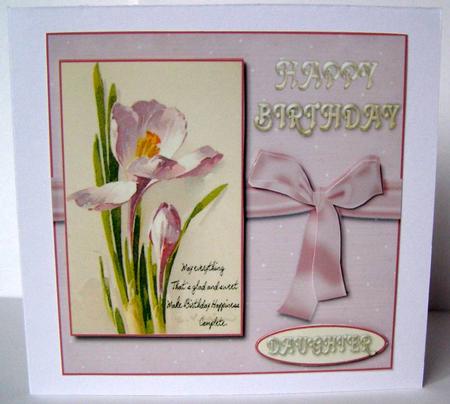 Vintage Crocus Card Front with Verse & Various Sentiments by Margaret McCartney