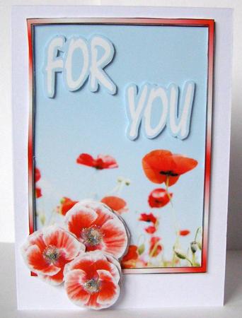 Red Poppies - Topper with Decoupaged 3D Frame by Margaret McCartney
