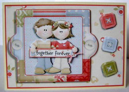 Together Forever Sweethearts Card Front by Margaret McCartney