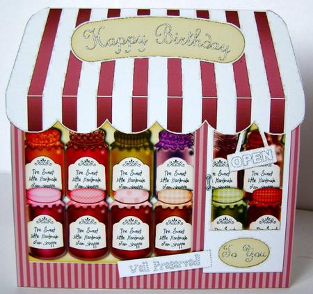 The Little Jam Shop Shaped Card Decoupage N Greetings by Margaret McCartney