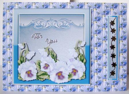 Blue Pansy Delight Card Front by Margaret McCartney