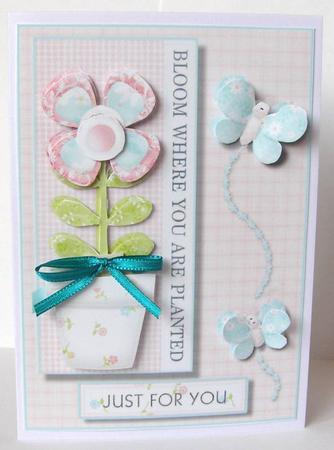 Bloom Where You Are Planted Just for You Card Front by Margaret McCartney