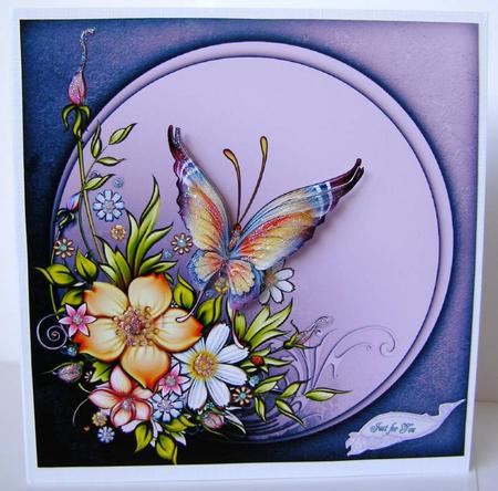 8x8 Flowers and Butterfly by Margaret McCartney