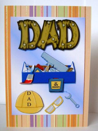 Dads Tools Decoupage Quick Card Front by Margaret McCartney