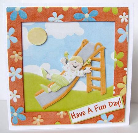 Fun at the Park Shaker/picture Frame Card by Margaret McCartney