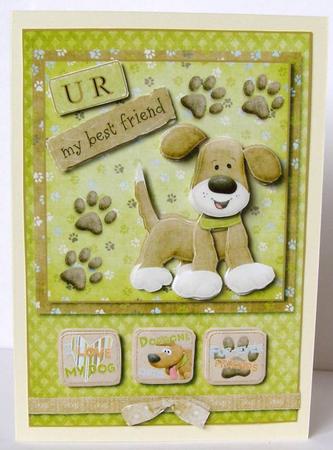 U R My Best Friend Card Front with Decoupage by Margaret McCartney