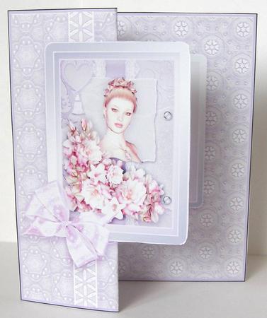Rosalea Cameo Lilac Fold Back Card by Margaret McCartney