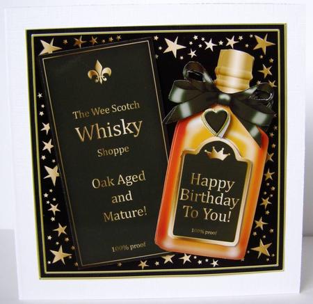 Birthday Whisky Quick Card with 3D Decoupage by Margaret McCartney