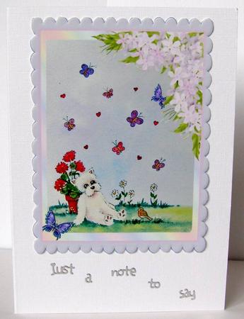 Westie Watching Butterflies Topper by Margaret McCartney