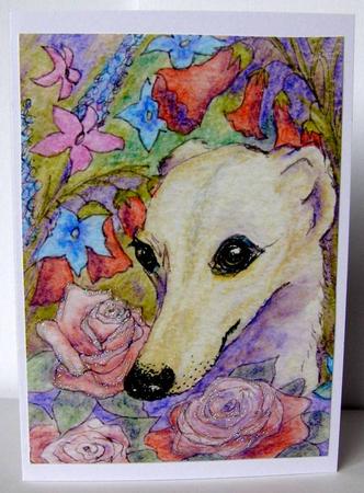 Shy Flower Whippet by Margaret McCartney