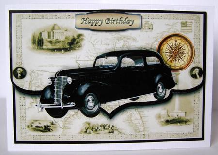 Chevrolet Master Deluxe in Black Envelope Card Front by Margaret McCartney