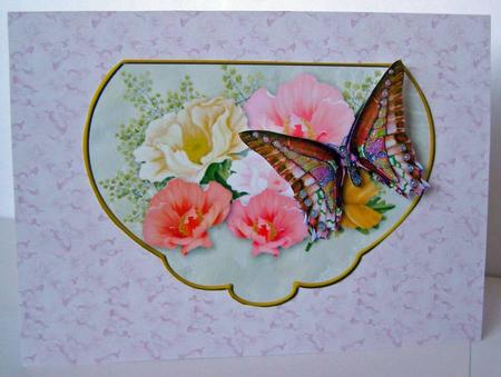 Pink Butterflies Backing Paper by Margaret McCartney