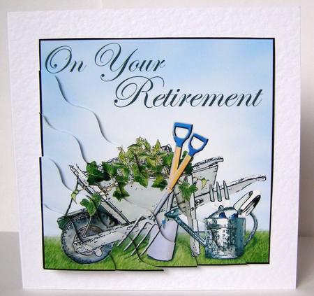 Gardening Retirement Wavy Corner Side Stacker Topper by Margaret McCartney