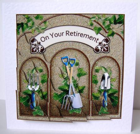 Gardening Retirement Wavy Corner Side Stacker Topper by Margaret McCartney