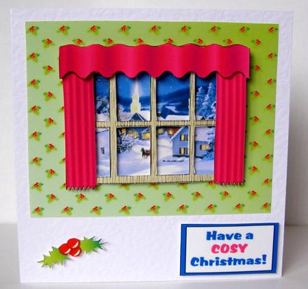 Cosy Christmas Window Card by Margaret McCartney
