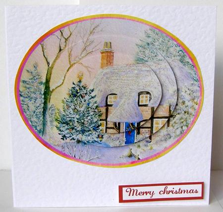 Cottage in Snow Step by Step Decoupage by Margaret McCartney