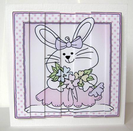 Little Girl Bunny Quick Card with Side Stacker by Margaret McCartney