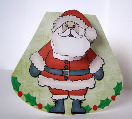 Santa Christmas Wobble Shaped Card by Margaret McCartney