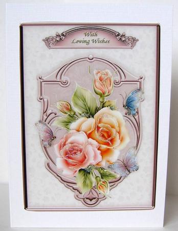 Glowing Roses A4 Card Front by Margaret McCartney