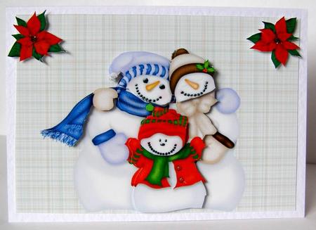 Cute Christmas Snowman Family by Margaret McCartney
