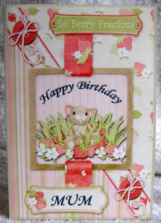 So Berry Precious Happy Birthday Mum Quick Cut & Fold Card by Margaret McCartney