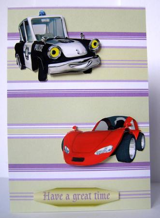 Police Car - Sports Car - Train Decoupage by Margaret McCartney