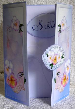 Pansy Gate-fold Card by Margaret McCartney