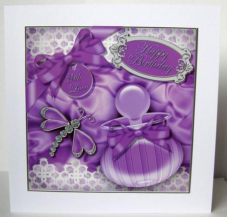 8x8 Perfume Lace N Dragonfly 3D Decoupage by Margaret McCartney