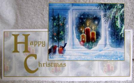 Christmas Window Scene Over the Edge Kit (happy Christmas) by Margaret McCartney