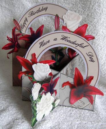Ruby Red Lilies & Winter White Roses Cascade Kit by Margaret McCartney